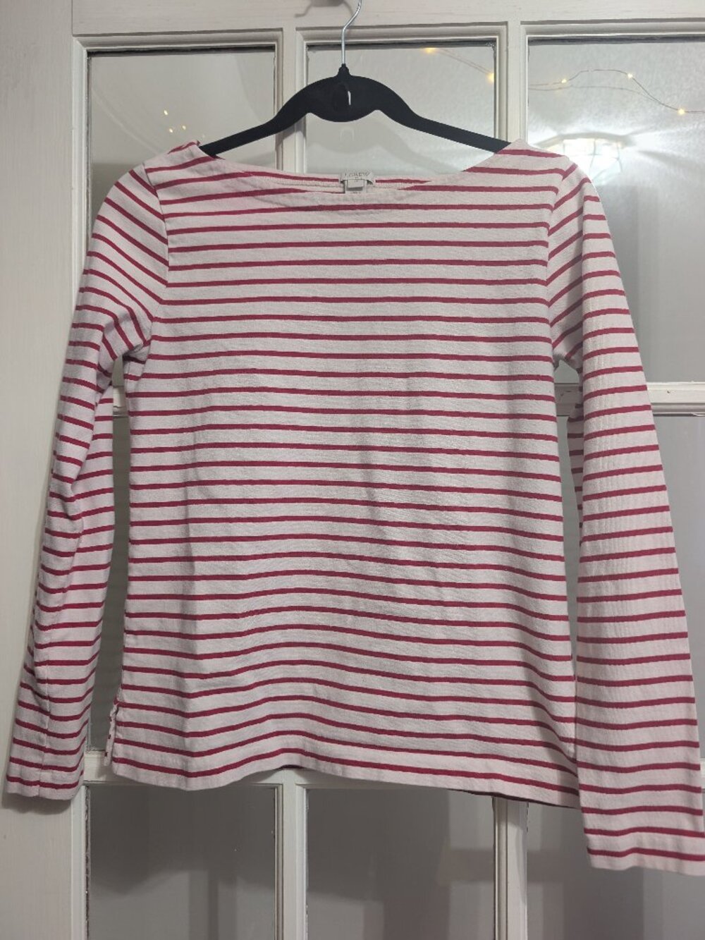 J.Crew red and white stripe top